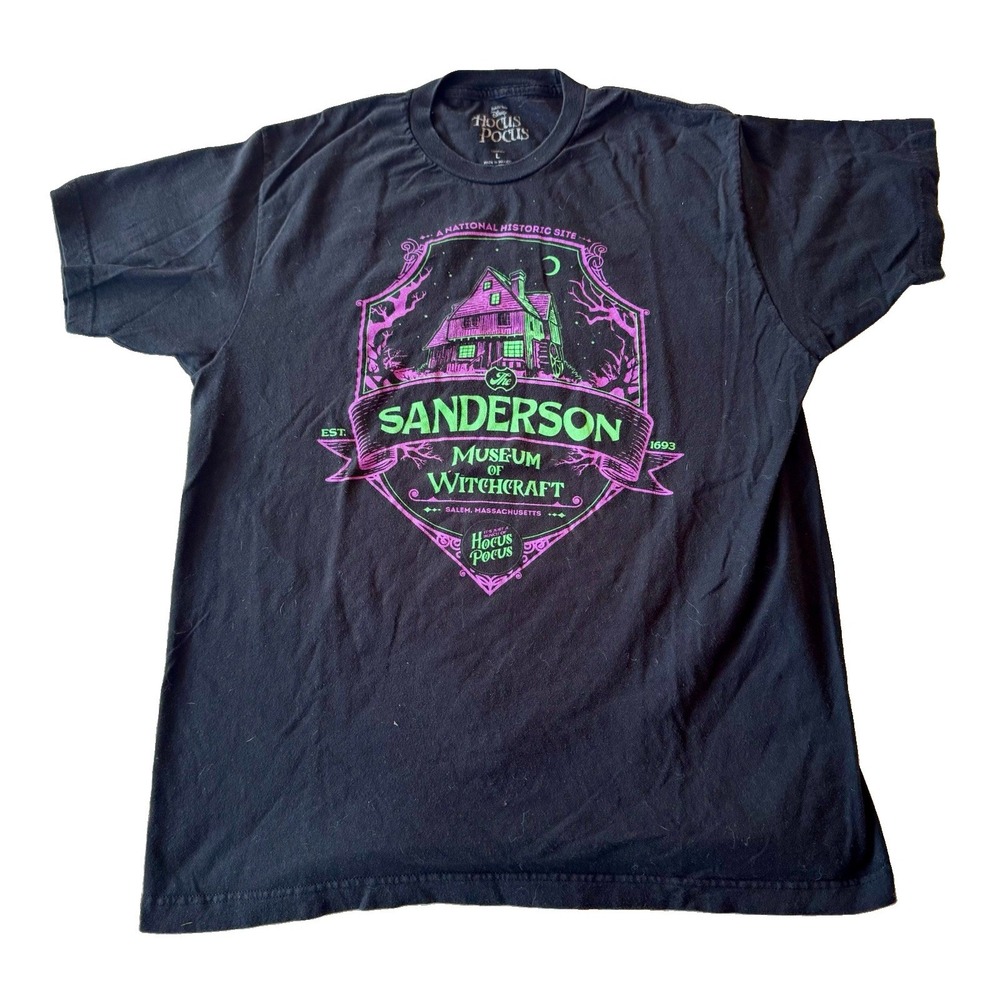 Disney Hocus Pocus Sanderson Museum of Witchcraft T-Shirt Men's Large Black